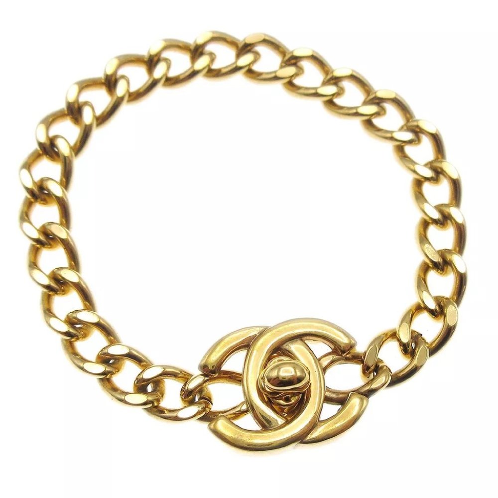 Chanel Turnlock Chain Bracelet Gold